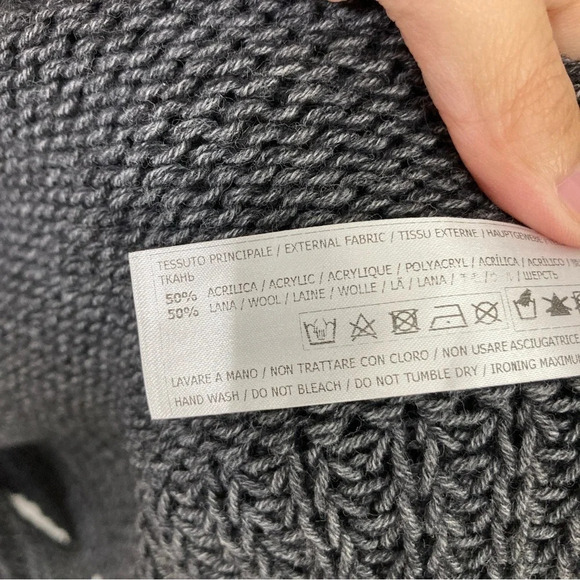 Twin-Set Simona Barbieri Gray Chunky Knit Wool Blend Long Cardigan Medium - Picture 6 of 11